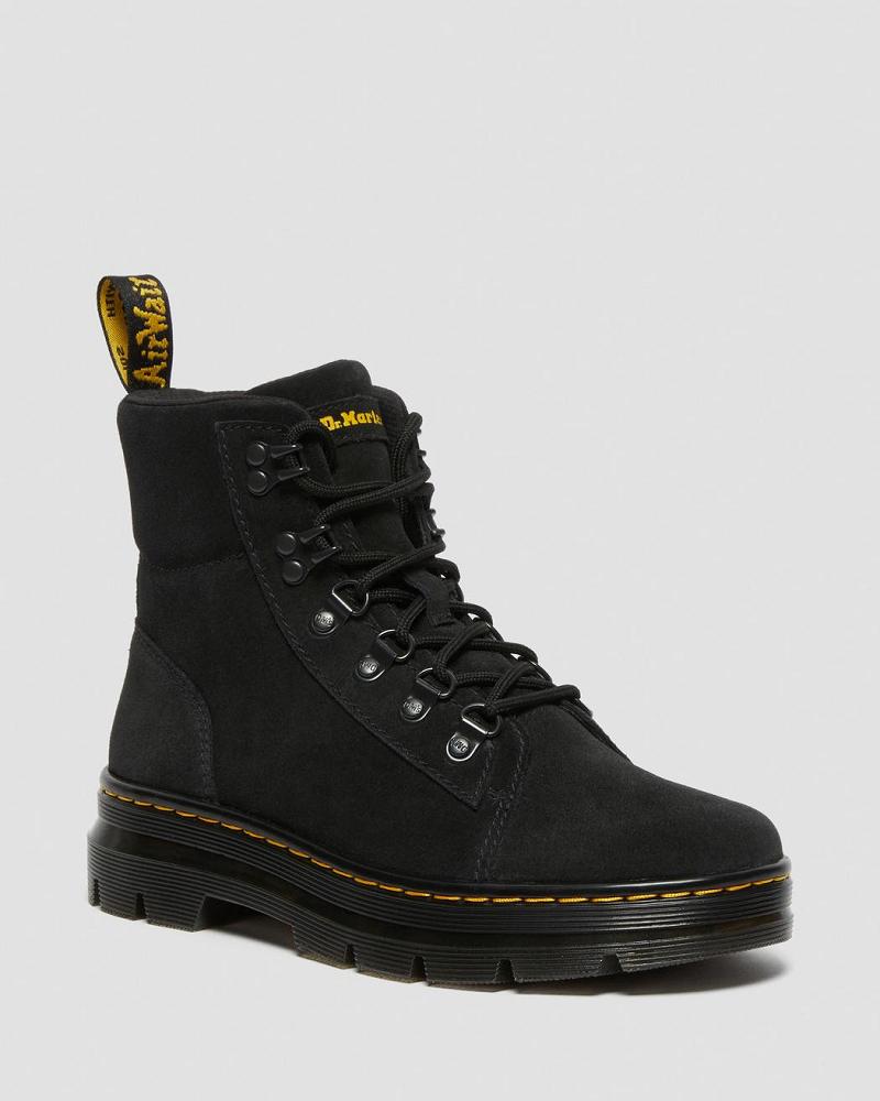 Women\'s Dr Martens Combs Women Suede Casual Boots Black | AU 84UZG